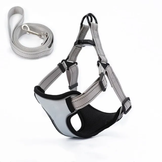 Vest style dog walking rope rope Grey - Shop at LoveMi