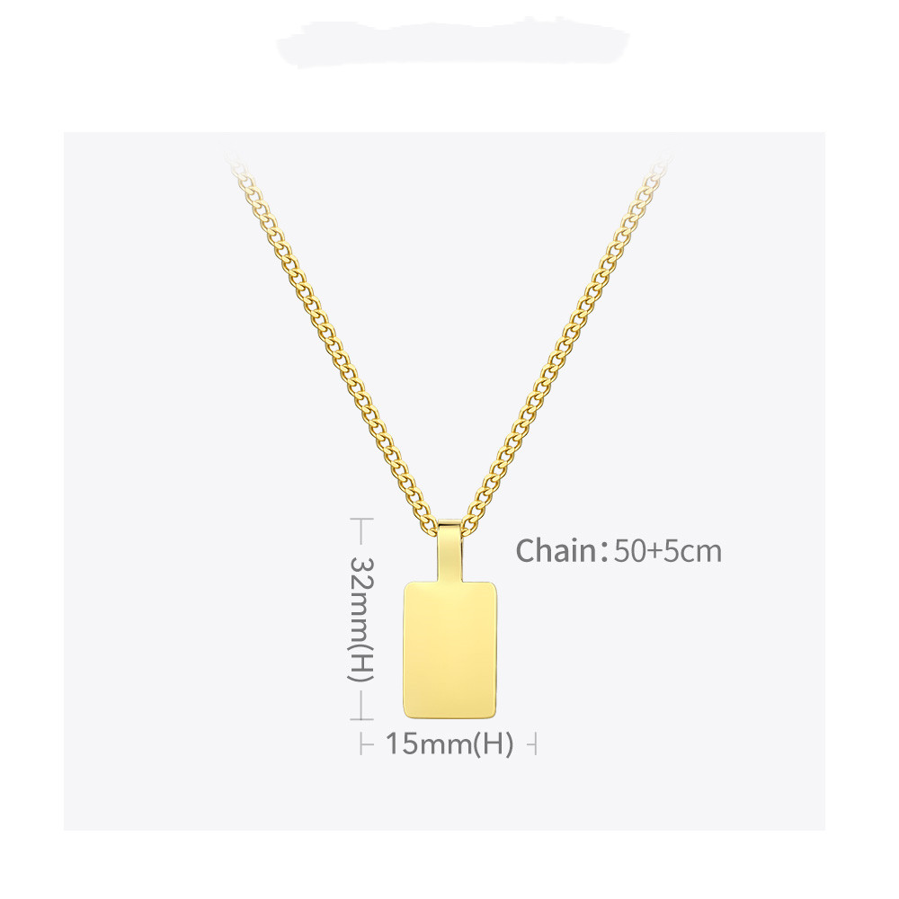 Mirror titanium steel necklace pendant