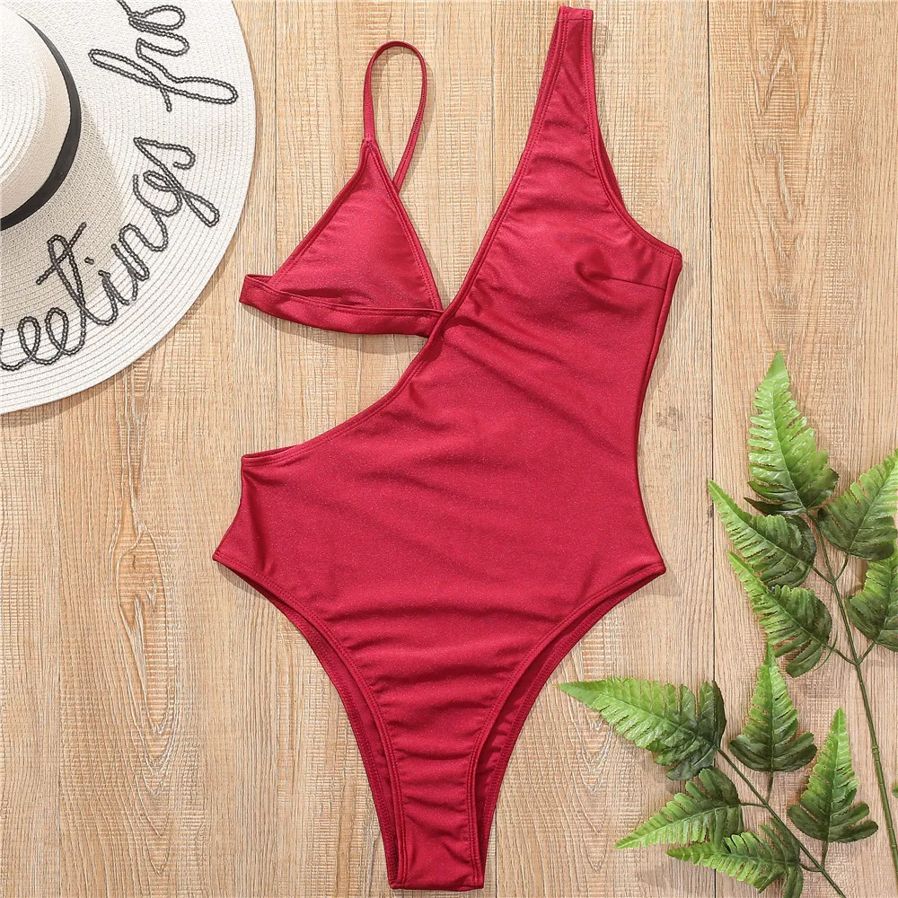Triangle cup sexy swimsuit bikini - Red