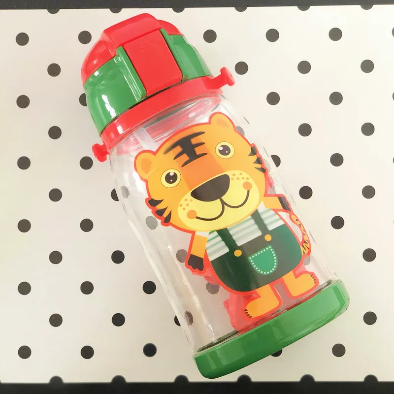 Animal cartoon drinking straw sealed drinking cup - Tiger