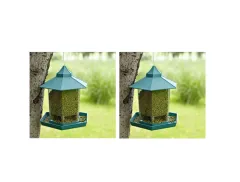 Outdoor Balcony Waterproof Hanging Bird Feeder - Green 2Pcs - View 1