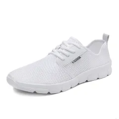 Casual wild running net shoes men's sports shoes - White - View 1