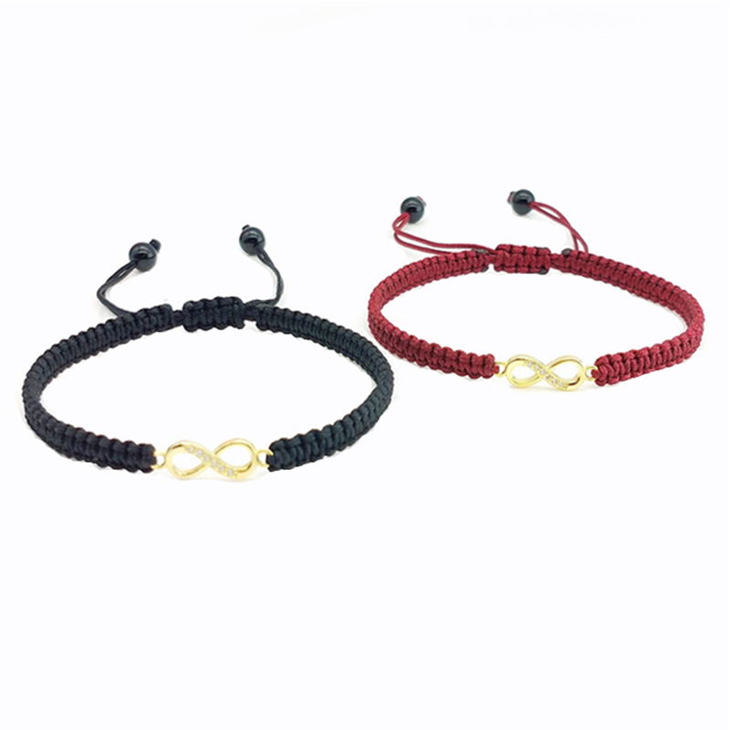 8-character braided rope bracelet with diamonds