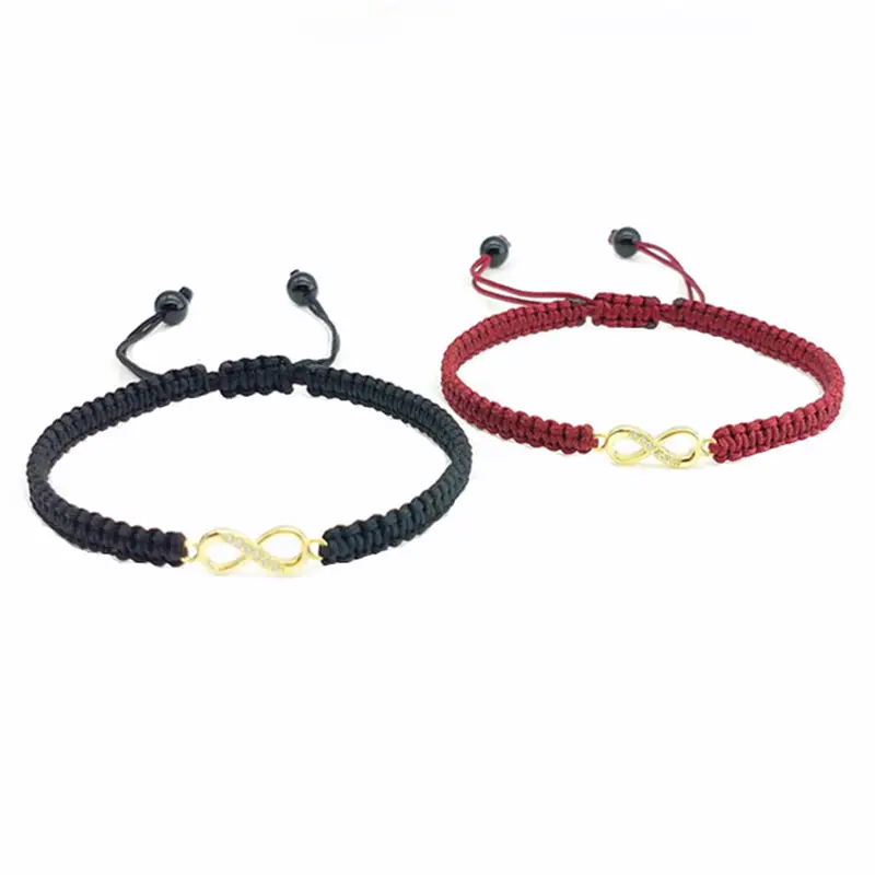 8-character braided rope bracelet with diamonds