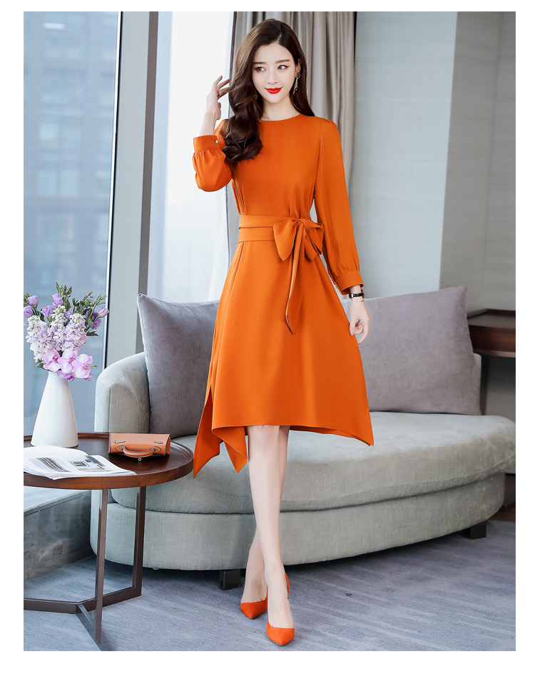 Temperament slim waist tie a-line skirt