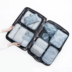 8-piece waterproof folding travel storage bag - Grey - View 1