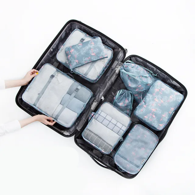 8 piece waterproof folding travel storage bag Grey - Shop at LoveMi
