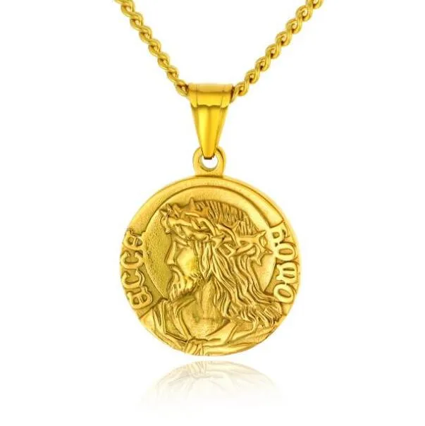 Jesus Jingyuan Brand Titanium Steel Pendant - Gold