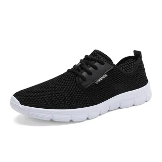 Casual wild running net shoes men's sports shoes - Black