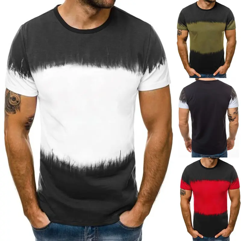 New European and American men's dyed T-shirt