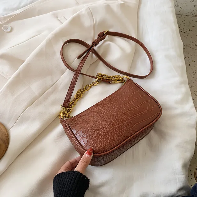 Single shoulder spring and summer niche arm bag Brown - Shop at LoveMi