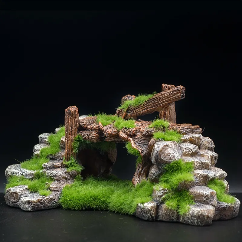 Flocking Resin Aquarium Made of Landscape Stone Decoration