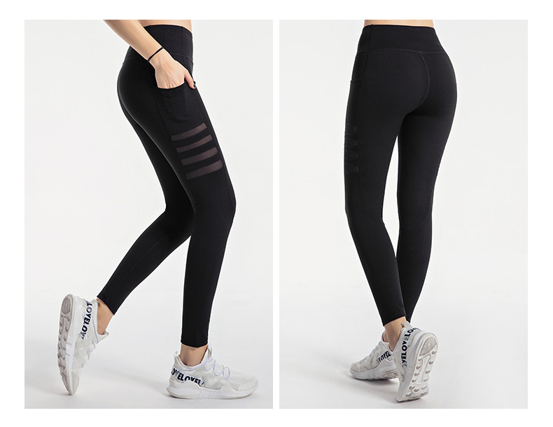 Mesh striped yoga pants