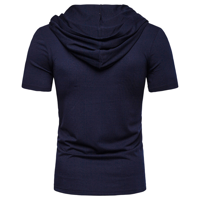 Hooded short-sleeved sweater men's cotton
