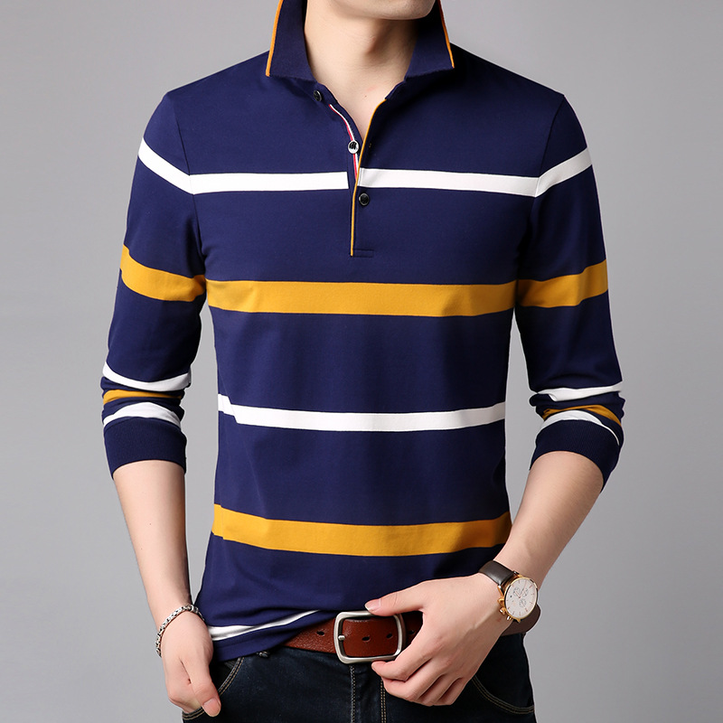 Long sleeve T-shirt stripe cotton bottomed Shirt Top