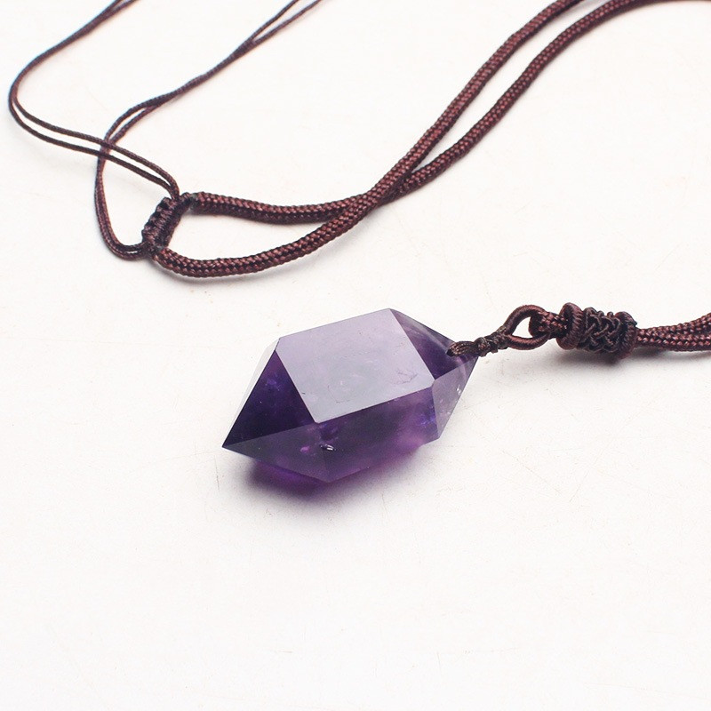 Natürlicher sechseckiger Anhänger aus Amethyst - Bild 5 von 5