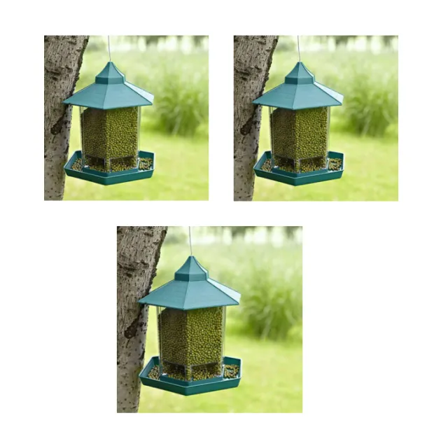 Outdoor Balcony Waterproof Hanging Bird Feeder Green 3Pcs - Shop at LoveMi