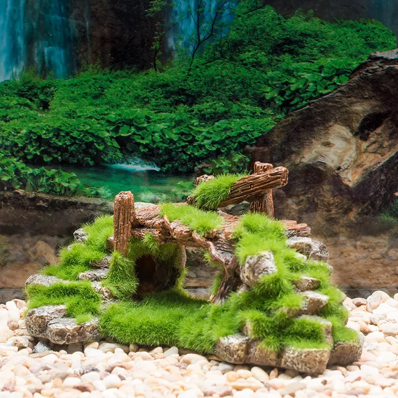 Flocking resin aquarium made of landscape stone