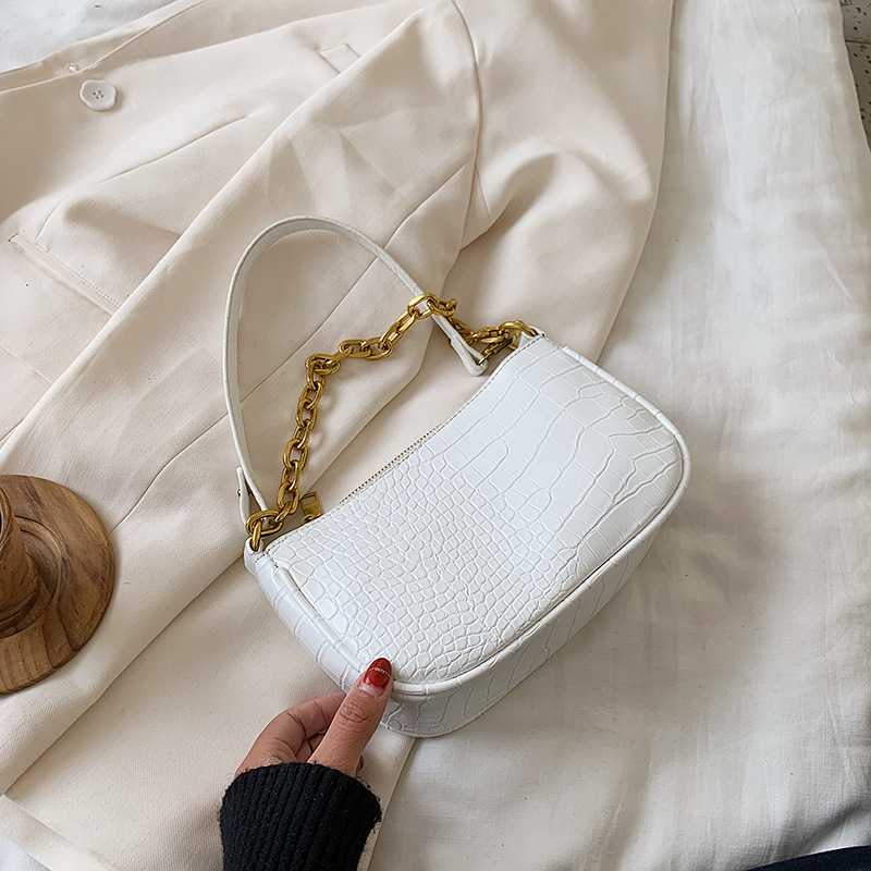 Single shoulder spring and summer niche arm bag White - Shop at LoveMi