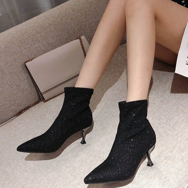 High heel pointed fashion boots