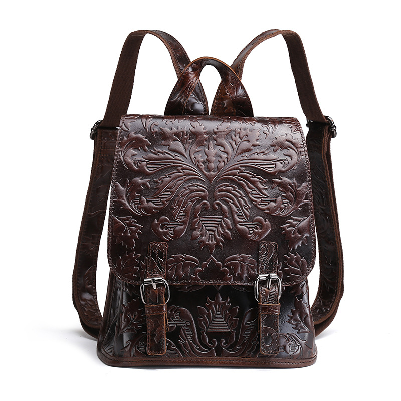Embossed vintage backpack