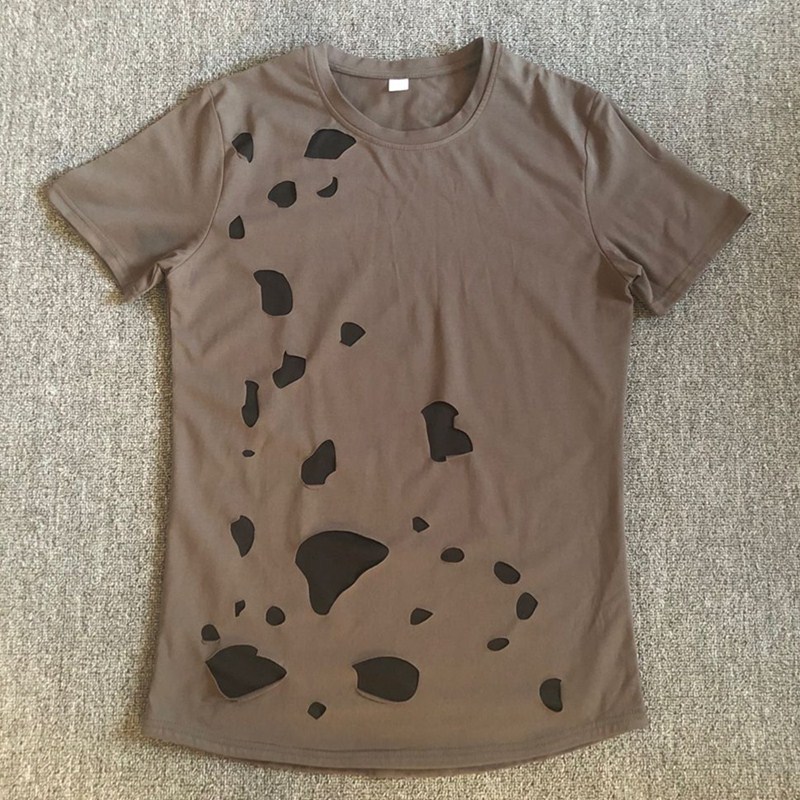 Solid color shabby men's T-shirt