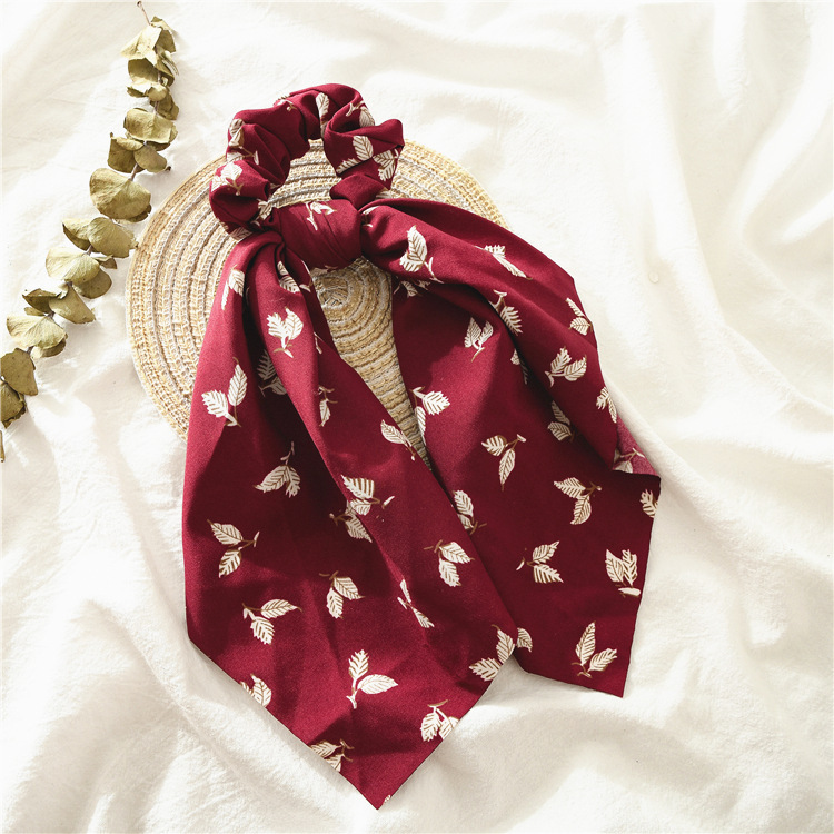 Lady's leaf Ribbon Hair Ornament Red - Shop at LoveMi