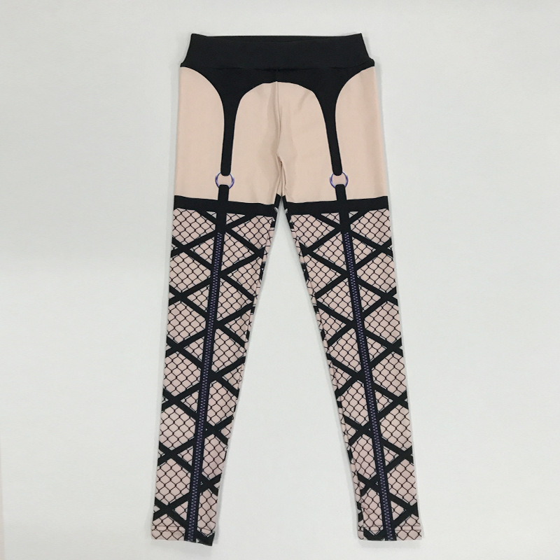 Mesh-print yoga pants