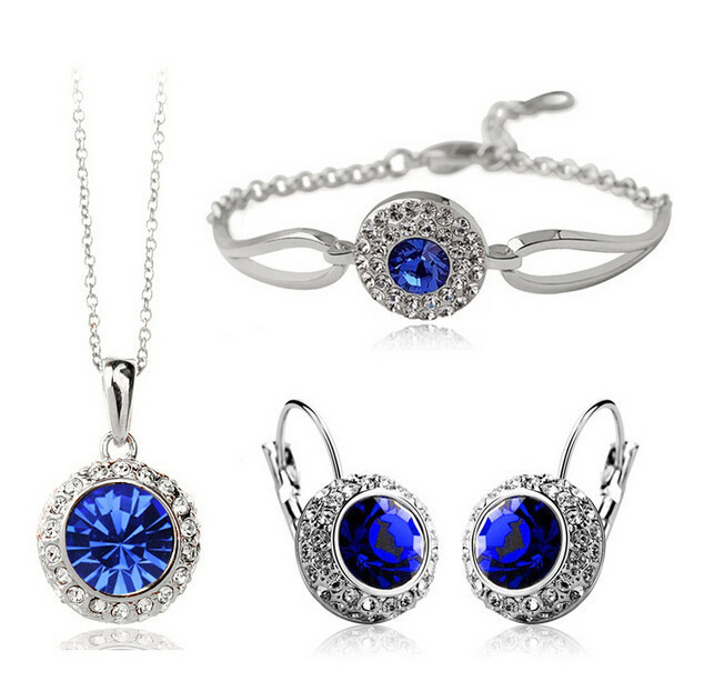 Grüner Stein Halskette Armband Ohrring Schmuck Set - Bild 8 von 8