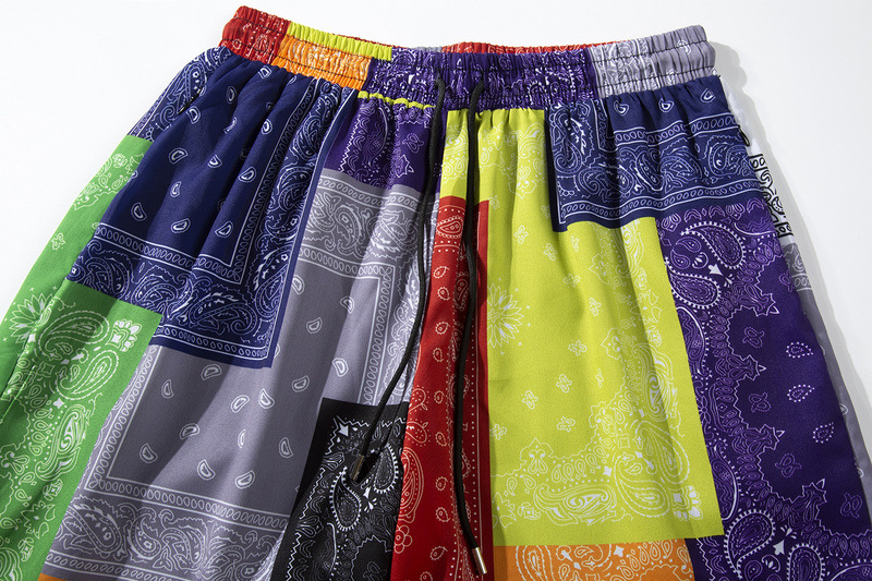 Spliced cashew flower shorts