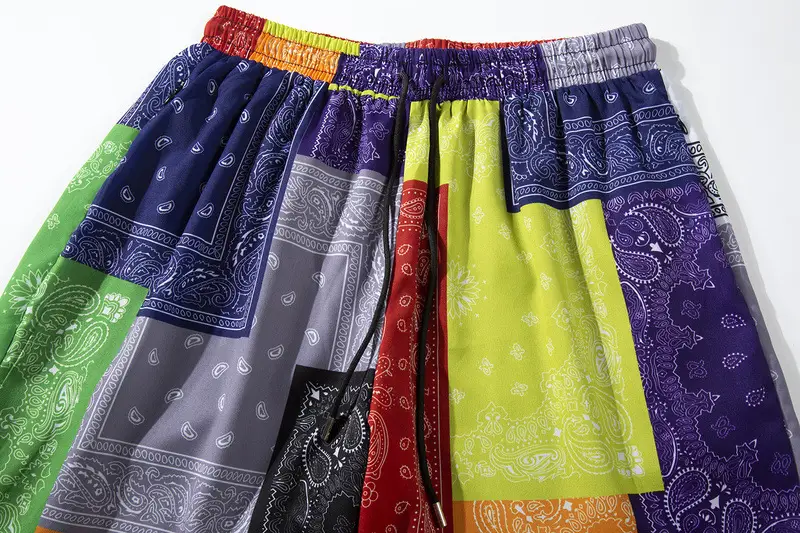 Spliced cashew flower shorts