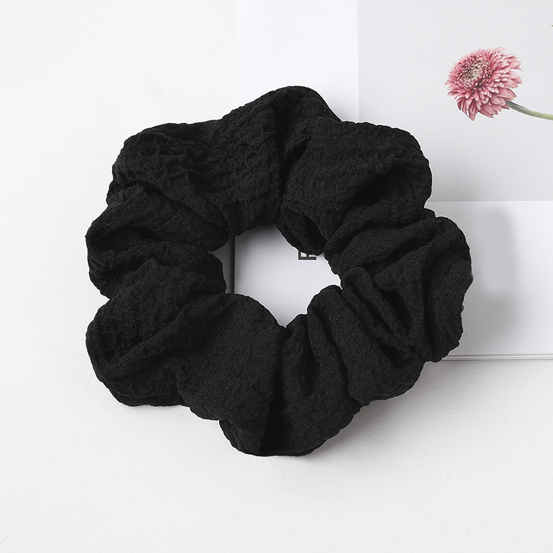Puff large intestine hair circle fabric in Black