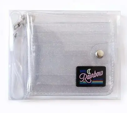 Shiny lanyard Student Wallet - Silver