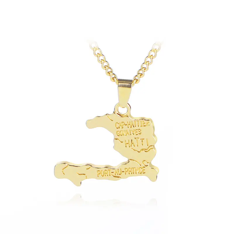Haiti Map Necklace