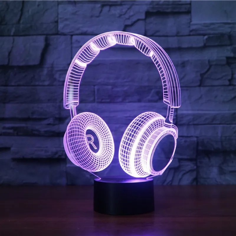 Stereo earphone illusion decorative table lamp – image 2
