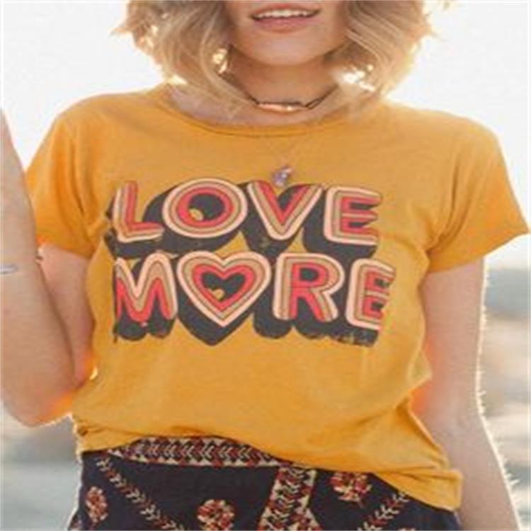 Printed round neck short sleeve top T-shirt