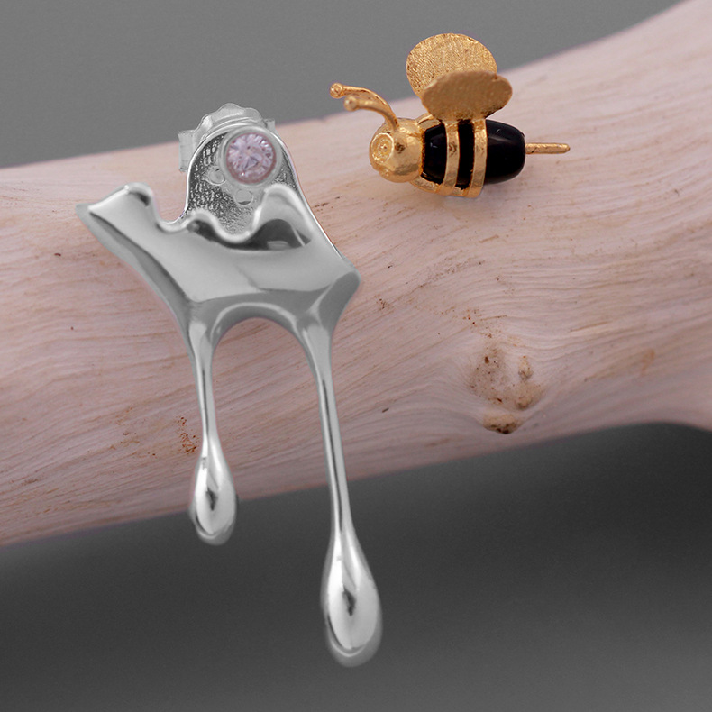 Asymmetric Sterling Silver Earrings for women