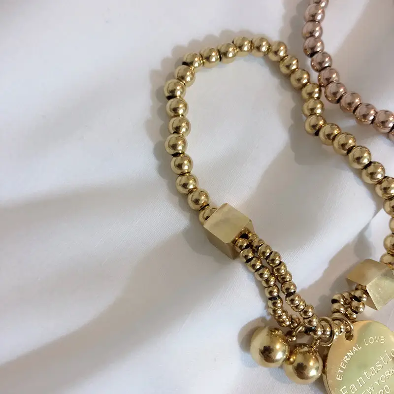 Gold coin elastic bracelet