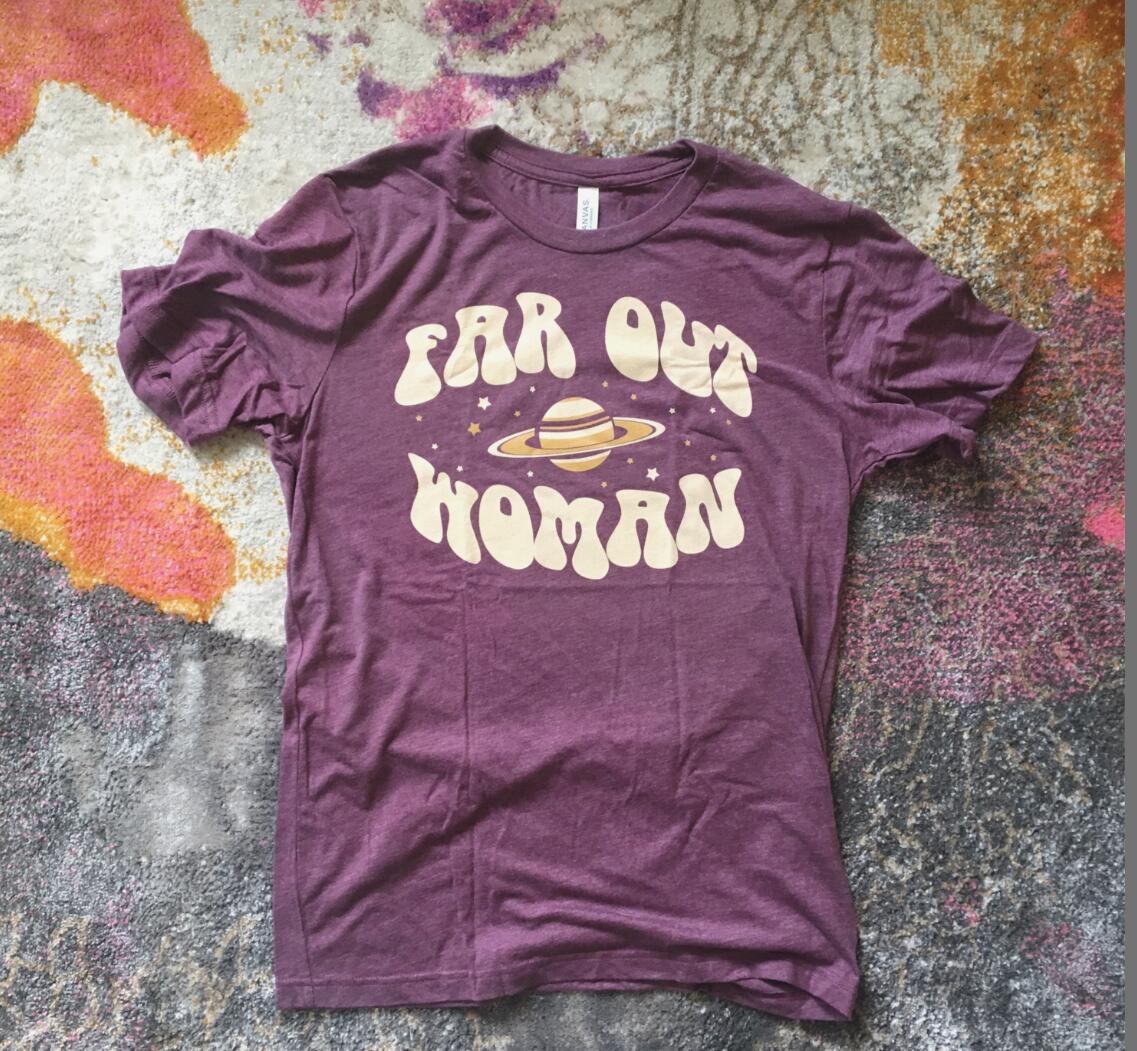 Planet pattern short sleeve t-shirt