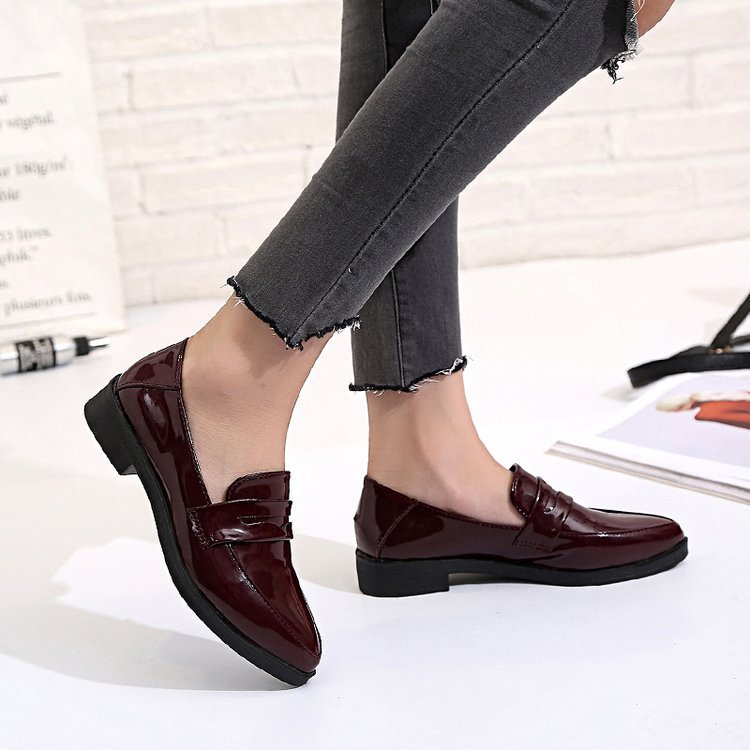 New Korean trendy British style women's leather shoes