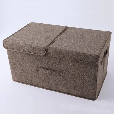 Cotton and linen collapsible storage box Brown - Shop at LoveMi