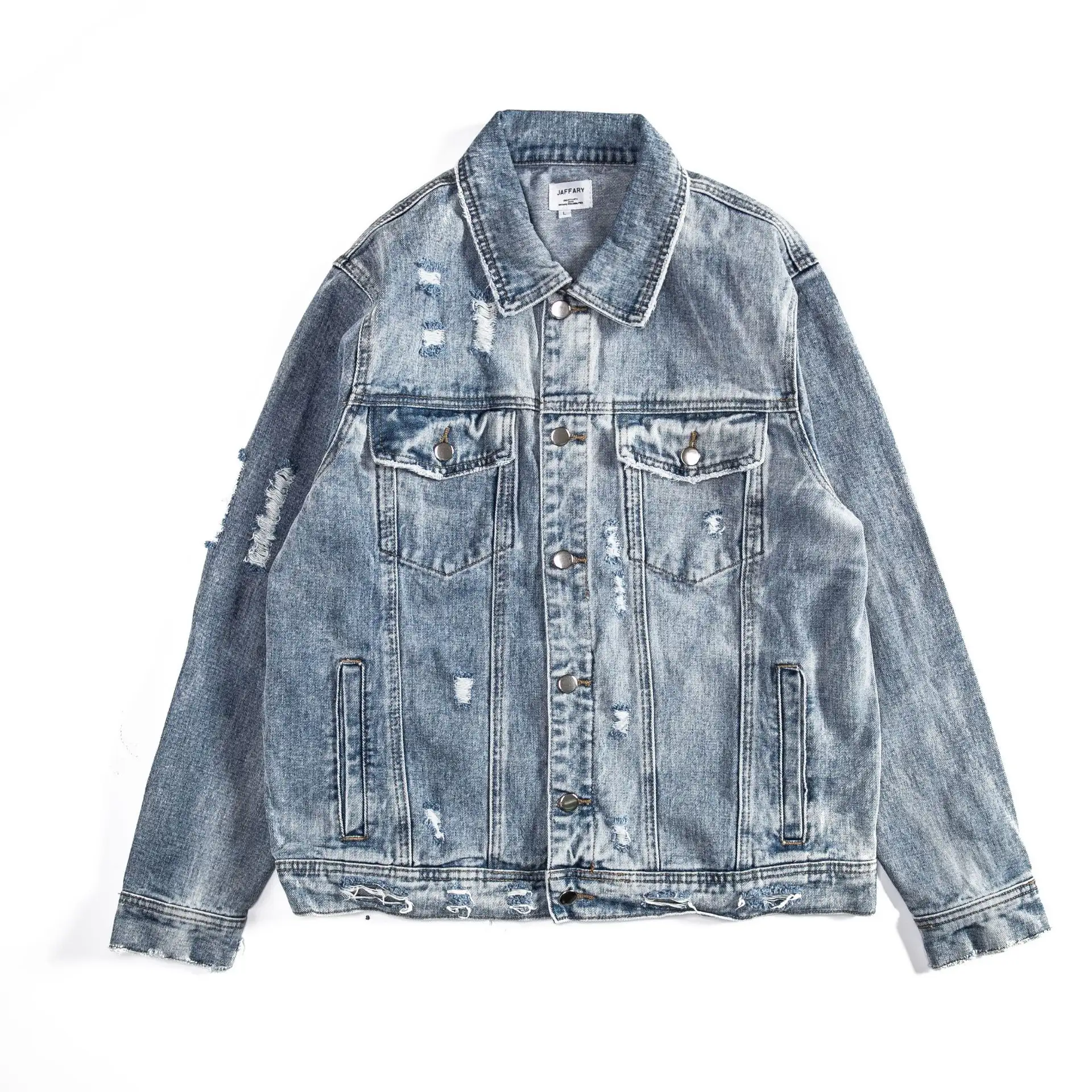 Moon pattern loose men's denim jacket