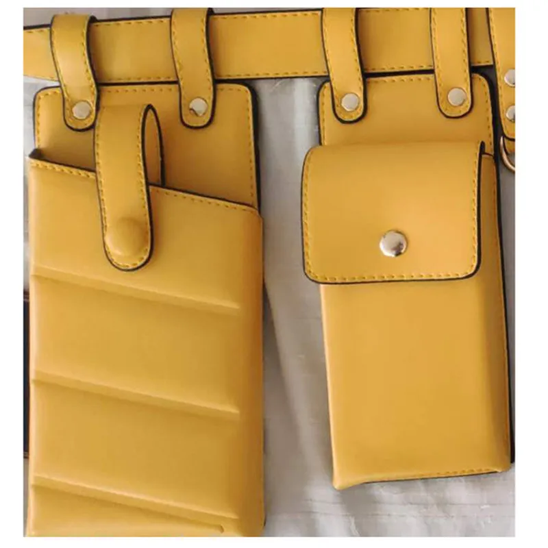 Motorcycle literary trendy cool ladies belt bag - Yellow