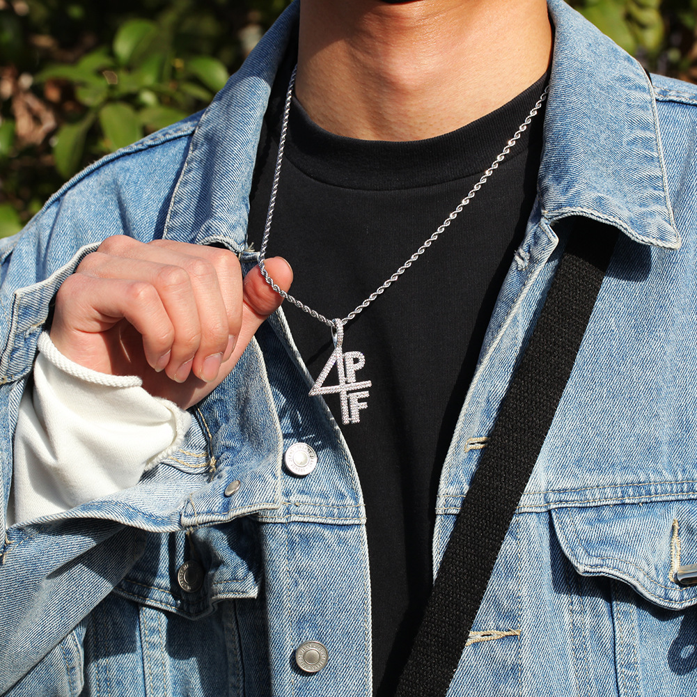 4PF Digital Alphabet Pendant Necklace