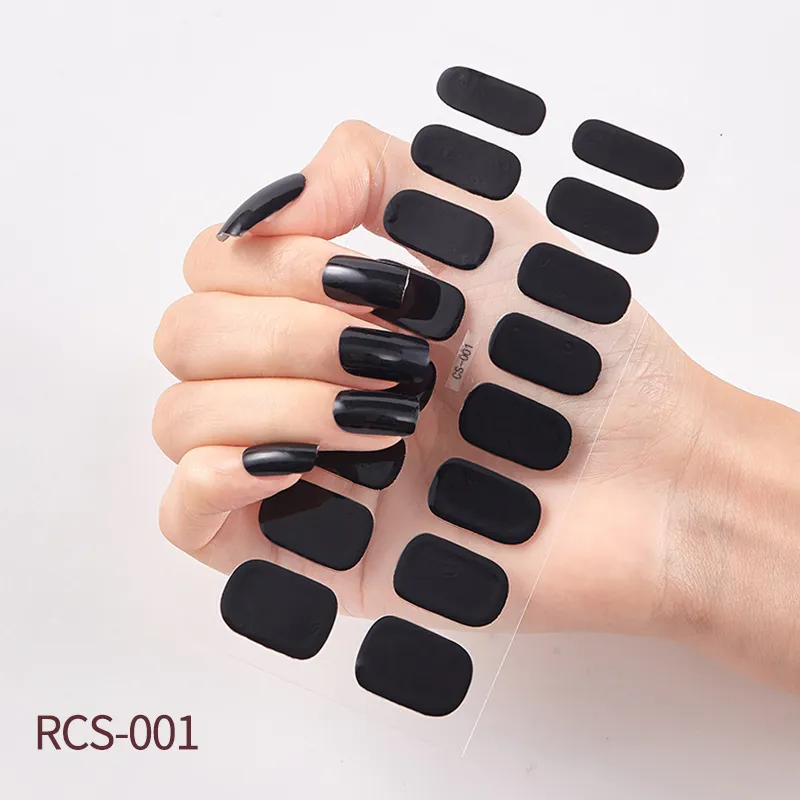Simple waterproof nail stickers - Black