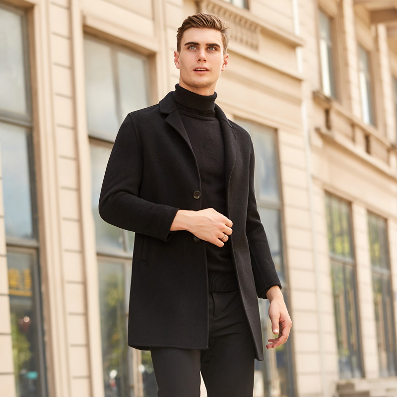 Men's double-faced wool coat