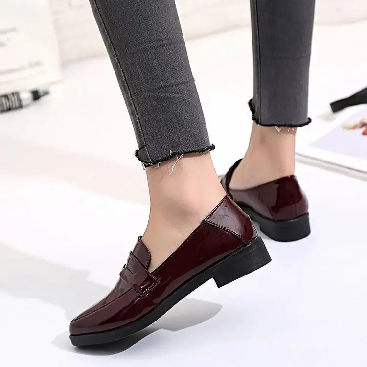 New Korean trendy British style women's leather shoes
