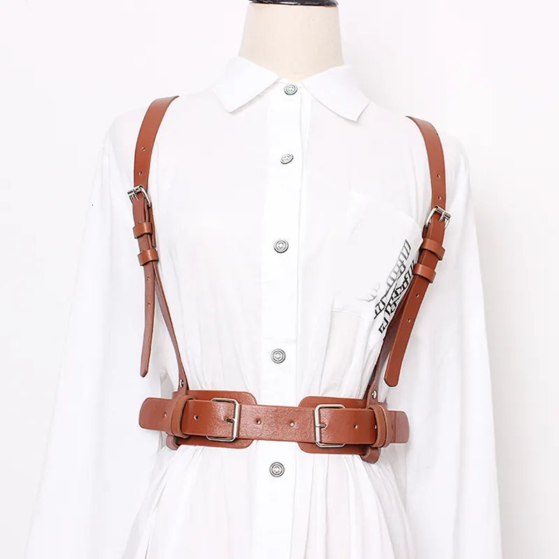 Girdle waistband women's decorative denim skirt shirt high waist thin belt - Camel
