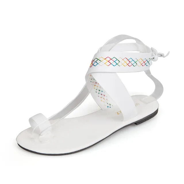 Plus size beach Roman shoes women White - Shop at LoveMi