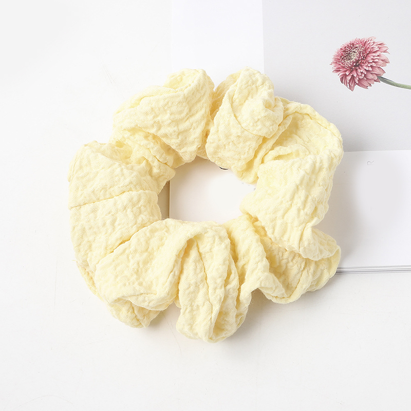 Puff large intestine hair circle fabric in Pale yellow